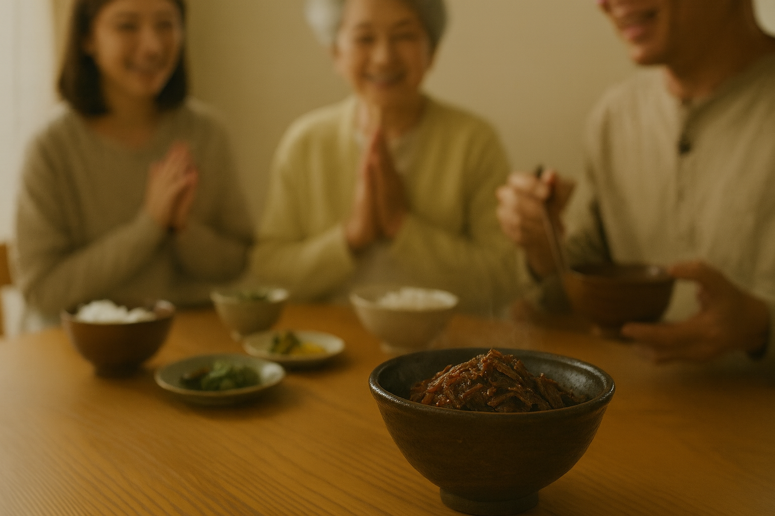 家族の食卓の写真